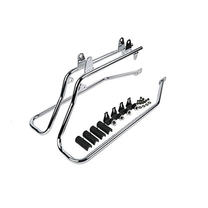 SLMOTO Complete Vivid Black Hard Saddlebag Softail Conversion Brackets For 86-17 Harley-Davidson Softail CVO Convertible FLSTSE3 Deluxe FLSTN - color: Vivid Black + Chrome Conversion Bracket