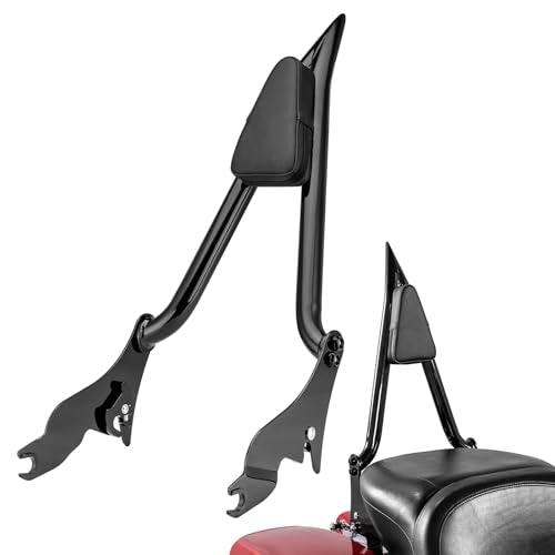 Mofun 27" Tall Passenger Backrest Sissy Bar 1.3" Fat Bar Compatible with Harley Touring Road King Street Electra Road Glide 2009-2025, Gloss Black - color: Gloss Black, size: 09-25