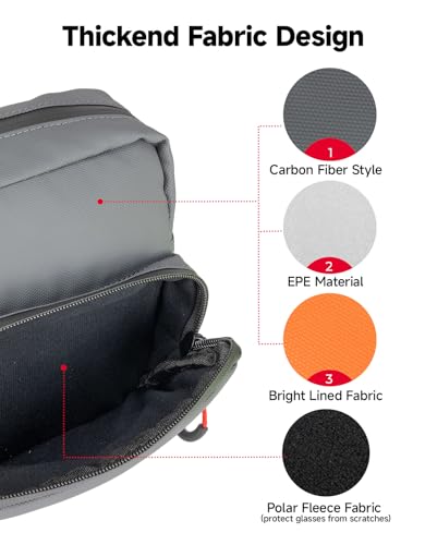 KEMIMOTO Motorcycle Handlebar Bag Universal Motorcycle Tool Bag Bicycle Bar Bag, Front Fork Storage Accessory, Sissy Bar Bag Compatible with Cruiser Softail Dyna Sportsters (Grey Carbon Fabric) - style: Grey Carbon Fabric