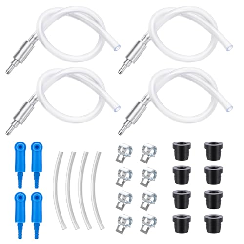 4 Pack Brake Bleeder Hose Kit with One Way Check Valve - Universal Brake Fluid Bleeder Hose, One-Way Valve Prevents Air Backflow for Car Motorcycle Hydraulic Brake Bleeding Tool