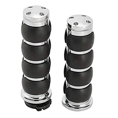 Motorcycle Hand Grips 7/8" (22mm) for Cruisers Choppers Harley Davidson Suzuki Kawasaki Yamaha Honda - color: Chrome-C