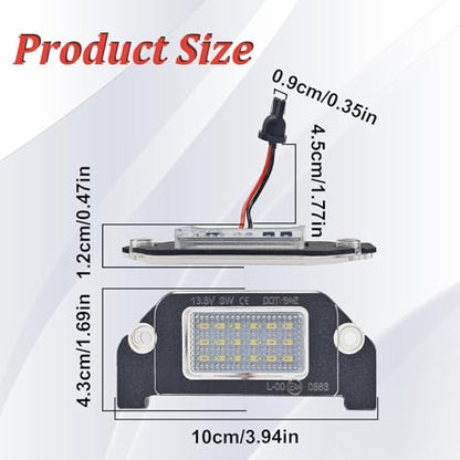 1PC LED License Plate Lights, 18-SMD 6000K White Rear Bumper Tag Lamps Assembly Compatible with D0dge Charger Challenger Avenger Magnum Dart, 4805846AA
