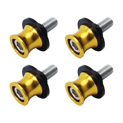 10mm M10x1.5 CNC Motorcycle Swingarm Spools Sliders - 4PCS Black Axle Protectors for Stands & Lifts - Fits Kawasaki Ninja 400/500/650, Honda CBR600RR, BMW S1000RR, Suzuki GSX-S(Yellow) - color: Yellow, size: 10mm M10x1.5