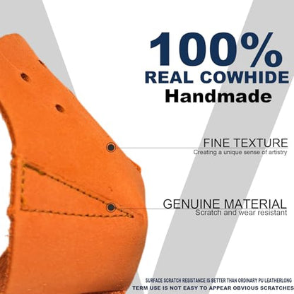 100% Real Cowhide | Toe Cap Guard Protectors | Roller Skate Derby Speed 1 Pair(Orange) - color: Orange