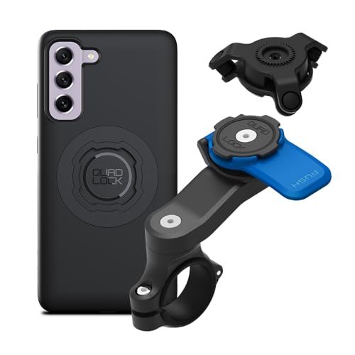 Quad Lock Motorcycle Handlebar Mount Kit with Vibration Dampener and MAG Phone Case for Galaxy S21 FE - size: Galaxy S21 FE