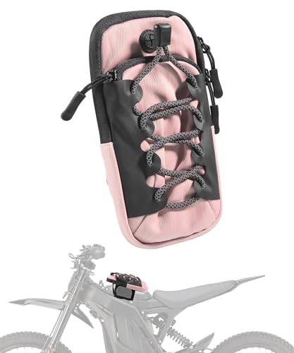 Dirt Bike Frame Bag,Motorcycle Frame Bag,Car Accessories Powersports Gear Bags,Universal Electric Vehicle Front Bags,Ebike Accessories,Suitable for Most Motorcycles,Dirt Bike (Pink) - color: Pink