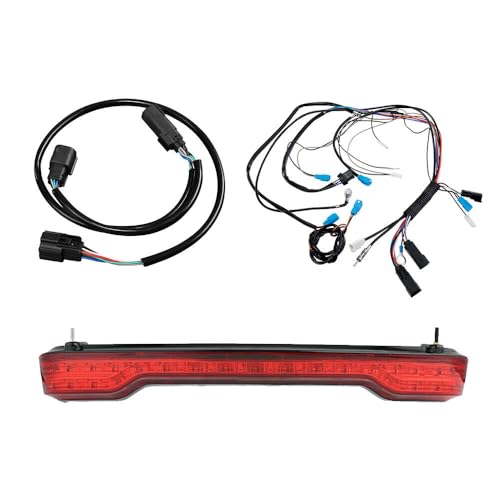 TCMT King Trunk LED Tail Light Assembly Wiring Harness Fits For Harley Touring Road King Road Street Electra Glide Tri Glide Ultra Limited 2014-2025 Red Len - color: Red Lens Black Housing A, size: Light Set(17 Funtions)