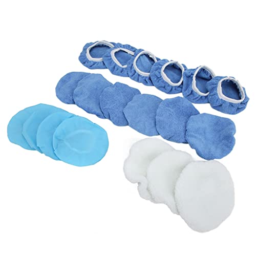 20 Pieces 6 Inch Microfiber Car Polisher Pad Buffing Bonnet Set for Waxing and Polishing Cars, Motorcycles, Ships, Boats
