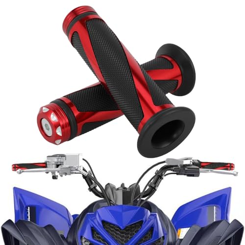 7/8" 22mm ATV Handlebar Grips Non-Slip Universal for Foreman Recon Raptor Grizzly Warrior Rancher Fourtrax Blaster Prairie ATV 4 Wheeler Quards - color: red