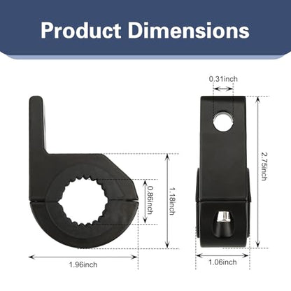 2 PCS Light Mounting Bracket Kit, Aluminum Light Bar Mount Clamp for Bull Bar, Roof Rack, Roll Cage, Horizontal Bar, Fits 0.87"-1.18" Tubes for Truck ATV UTV Motorcycle (Black)