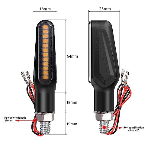 Motorcycle Blinkers Indicator Sequential Turn Signal Amber LED Lamp (Pack of 4)