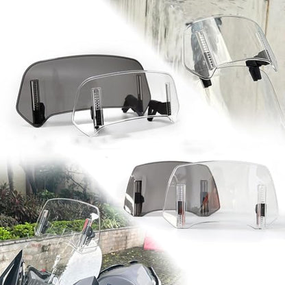 Windscreen Extension Suitable for VF1100C 1983-1985, Motorcycle Windshield Spoiler Deflector Clip On High Clarity Premium Material,Gray-S