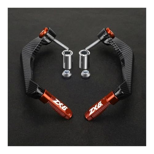 Motorcycle Handlebar Grips Brake Clutch Levers Handle Bar Protector Guard For NINJA For ZX-6R ZX6R ZX636R ZX6RR - color: Orange-lo