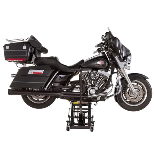 Black Widow Motorcycle and ATV Lift Jack Stand, Hydraulic Operation for Garage Storage and Lifting Vehicles up to 1,500 Pounds, Black