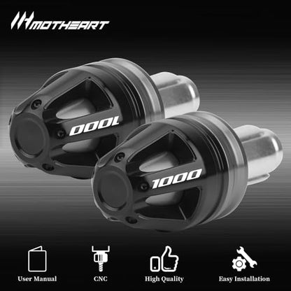 Motorcycle Handlebar End Caps For GSX-R 1000 2001-2025 GSX-R 1000R 2017-2025 7/8” Bars 17mm Diameter CNC Handlebars (See details below) gsx-r 1000 1000r Accessories (Gray) - color: Gray
