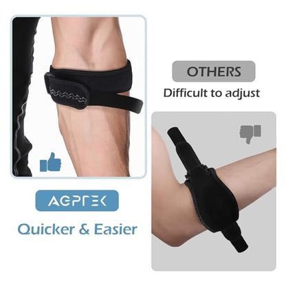 AGPTEK Elbow Brace for Tendonitis and Tennis Elbow 2 Pack, Tennis Golfers Elbow Support Arm Band Elbow Wrap Weightlifting Elbow Strap with Compression Pad for Men & Women (Green) - color: Green