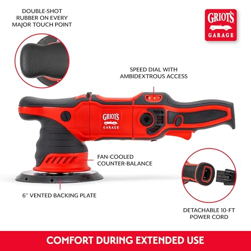 Griot's Garage G9 Random Orbital Polisher 10901 – 1000-Watt Dual Action Buffer for Car Detailing, Polishing, Waxing, Swirl and Scratch Removal – 6" Backing Plate, Variable Speed, Ergonomic Grip - size: G9 Random Orbital Polisher