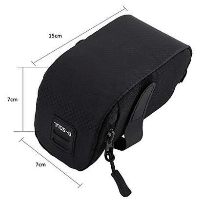 Zopsc Saddle Bag, Super Light Under Seat Storage Bag with Zippered Opening for Road Mountain Cycling Black Blue Red 15 x 7 x 7cm - color: black