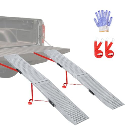 LIEKUMM 66" ATV Ramps 2-Pack, 880 lbs Heavy Duty Loading Ramps for Pickup Trucks, Folding Truck Ramps for Trailer & Lawn Mower - size: 66"L x 9"W（2pcs）