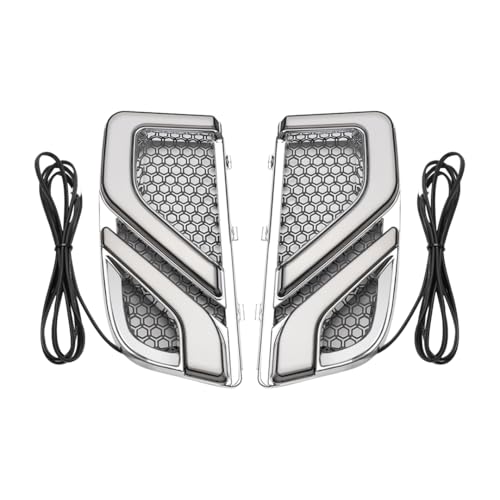KEMIMOTO Motorcycle LED Turn Signal Running Light for Fairing Lower Grills Compatible with Touring Electra Glide Ultra Limited Road Glide 2014-2022 2023 2024 2025 1 Pair Chrome - color: Chrome