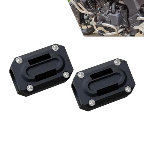 2 PCS Motorcycle Engine Guard Protector Blocks, Heavy-Duty Bumper Crash Pads, Anti-Scratch Drop Frame Guard, Universal Fit for Most Motorcycles (Black)