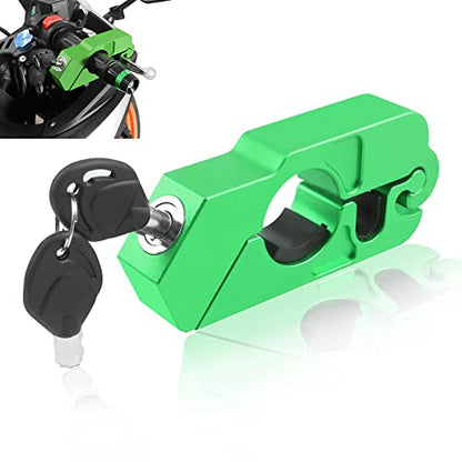 BAIONE Motorcycle Grip Lock Handlebar Throttle Security Lock Anti-Theft Scooters fit for ATV Motorcycles Dirt Street Bike (Green) - color: Green