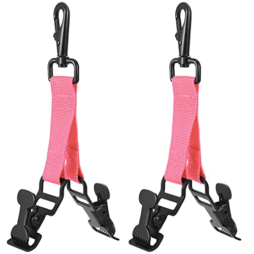 Yingzhao 2 Pieces Firefighter Glove Clip for Work Safety Glove Holder Strap Belt Clip for Work Firefighter Rescue - color: Rose Red