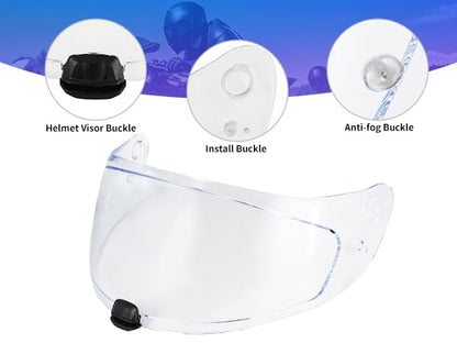 C70 Helmet Visor Replacement Face Shield Compatible with C70/ HJ20M/ FG-17/ FG-ST/IS-17 Motorcycle Helmets (Clear) - color: Clear