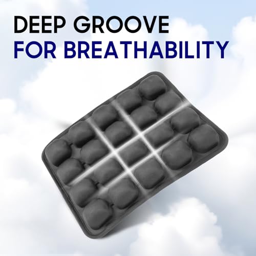JFT Motorcycle Air Cushion Seat Pad, Pressure Relief Ride Motorcycle Air Cushion Large for Cruiser Touring Saddles (Black)