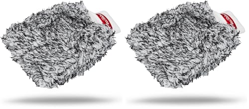 Maxshine Universal Black & White Microfiber Wash Mitt – Premium Scratch-Free, Lint-Free Mitt for Washing Cars, Trucks & Motorcycles – Reusable Auto Detailing Accessory (Pack of 2) - size: Small (Pack of 2)