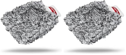 Maxshine Universal Black & White Microfiber Wash Mitt – Premium Scratch-Free, Lint-Free Mitt for Washing Cars, Trucks & Motorcycles – Reusable Auto Detailing Accessory (Pack of 2) - size: Small (Pack of 2)
