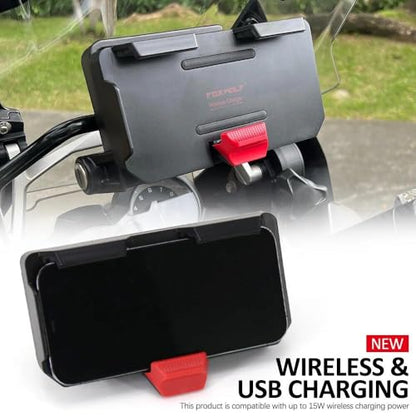 The New GPS Mobile Phone Motorcycle Navigation Bracket Wireless Charging Support with Two USB Ports for R1200GS/ADV F800GS ADV F700GS/ADV R1250GS/ADV CRF1000L F850GS ADV S1000XR F900R