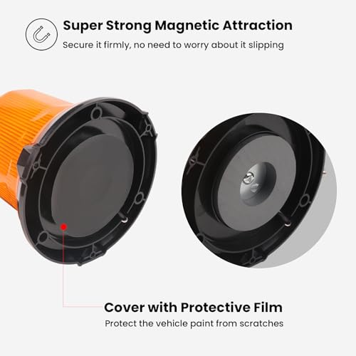 Amber Strobe Beacon Lights Magnetic, 90 LEDs Emergency Flashing Hazard lights, 12V Cigarette Lighter Plug Warning Light for Vehicles, Truck, Pickup, ATV, UTV,Camper,Boat