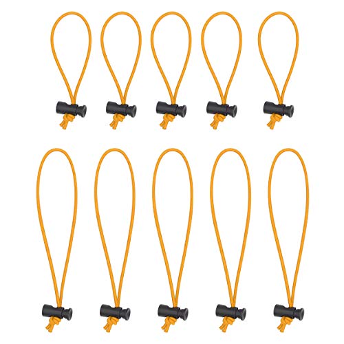 Foto&Tech Multipurpose Extra Thick Elastic Cable Tie and Organizer, Adjustable Cable Strap Toggle Tie, Reusable Tangle Tamer, Cable Management for Cord and Cable (5x 16CM+5x 25CM, Orange) - color: Orange, size: 5x 16CM+5x 25CM