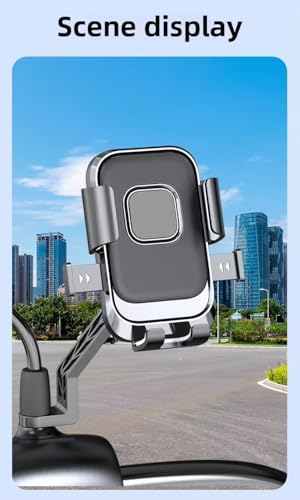 Cell Phone Stand Flexible Mobile Clip Mount Quickly Lock Bike Phone Holder Bicycle Motorcycle (Rearview Black) - style: RearView Black