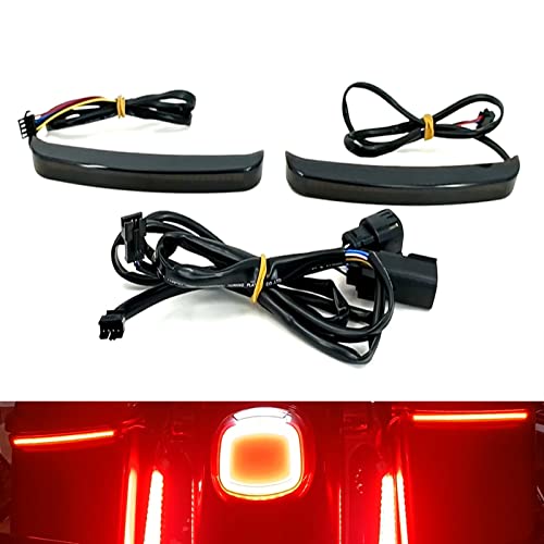 Motorcycle Saddlebag Tail Light Running Brake Sequential Turn Signal LED Lamp Fit for Harley Touring Street Gilde Road King Road Gilde Electra Glide Ultra Limited 2014-2023 (Black Lens) - color: Black Lens
