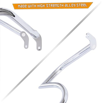 Kinglemc Crash Bar Engine Guard Highway Freeway Bar for Harley Davidson Breakout Blackline Rocker Softail Standard Custom Springer Deuce Night Train 2000-2017 (Mustache Style-Chrome) - color: Mustache Style-Chrome