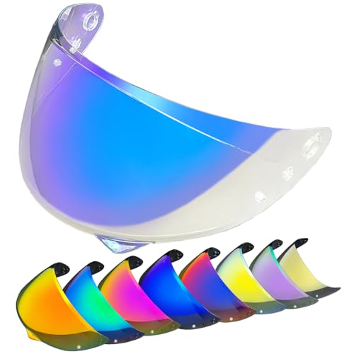 HJ-34P Helmet Visor Replacement for HJC C10.Motorcycle Helmet Shield UV Protection Compatible with HJC C10 (Revo Clear Blue) - color: Revo Clear Blue
