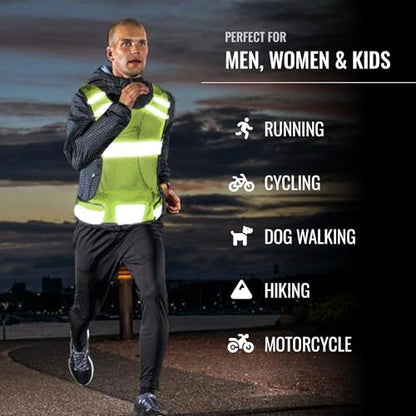 Mesh Reflective Running Vest with Inside Pocket & 2 Bands, Pink Small - color: Yellow, size: Medium