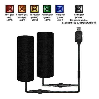RiToEasysports Heated Motorcycle Grip Cover, Aramid Fiber, 6 Temperature Settings, USB Powered, Fits Motorcycles and ATVs