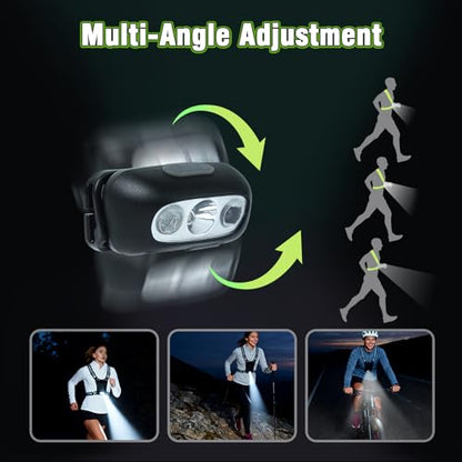 Gesture Sensing Running Light Reflective Vest with Pouch (Black) | ①45°Adjustable Angle②360°Reflective Strap③Multiple Lighting Mode④Waterproof IPX4⑤For Nighttime Walking Cycling Jogging Hiking - color: black