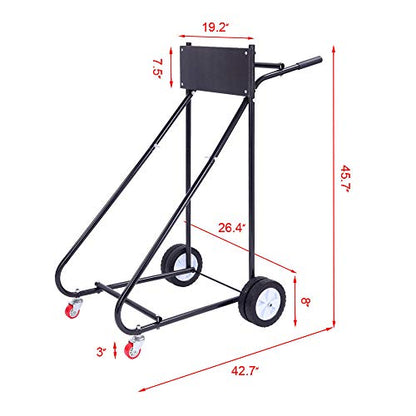 TUFFIOM Outboard Boat Motor Stand, Engine Carrier Cart Dolly for Storage, 315lbs Weight Capacity, w/Wheels (Black) - color: Black