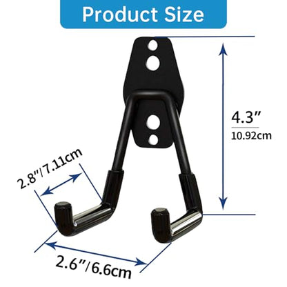 GeeWatom Garage Storage Utility Hooks，Garage Garden Tool Organizer，Steel Wall Mount Hooks, Garden Small U Hooks (4 Pack-Black) - color: 4 Pack-Black