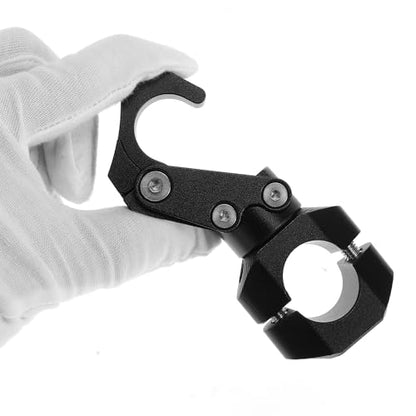 Motoforti Adjustable Universal Motorcycle Hanging Hook Rectangle Motorcycle Helmet Luggage Bag Holder Hanger for Scooters Bicycles Aluminum Alloy Black 1 Set 108mm