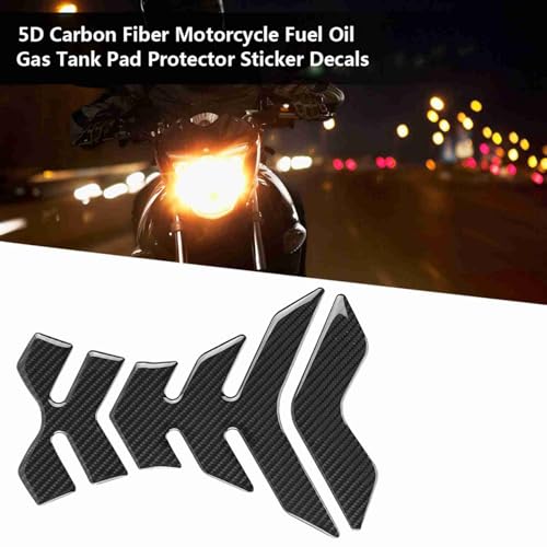 Carbon Fiber Pad Protector Motorcycle Gas Sticker Protector Decals Universal Motorcycle Tank Sticker Fuel Tank Protector Fit for Dukadi Aprilla Black