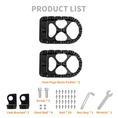 Foot Pegs MX Offroad Footpegs CNC 360° Roating Fit For Harley Sportster Iron 883 Softail Street Glide Dyna Fatboy Black - color: Black with Cone Spikes