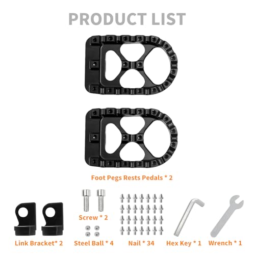 Foot Pegs MX Offroad Footpegs CNC 360° Roating Fit For Harley Sportster Iron 883 Softail Street Glide Dyna Fatboy Black - color: Black with Cone Spikes