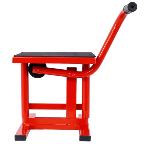 Dirt Bike Lift Jack Stand - 330 LBS Load Capacity Heavy Duty 11"-16.5" Adjustable Height Motorcycle Jack Lift Stand | Hoist Table for Dirt Pit Bike Repair, Maintenance, Dirt Bike Accessories Red