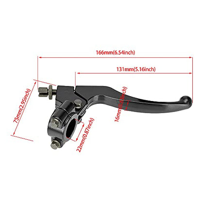 FVRITO 7/8" 22mm Universal Clutch Brake Handle Levers Perch for CRF50 CRF70 CRF80 CRF100 CRF150 XR50 XR80 XR100 ATC 200m Pit Dirt Bike Motor Motocross Motorcycle Baja Mini Bike MB200 Left and Right - color: Black