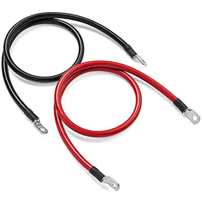 Spartan Power Battery Cable 3 Foot 1/0 Gauge AWG Wire Set 5/16" M8 - color: 1/0 AWG-SET-5/16", size: 3-FT